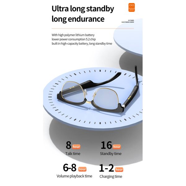 Smart Sunglasses Bluetooth Eyeglasses With Speaker Hands Free For Travel