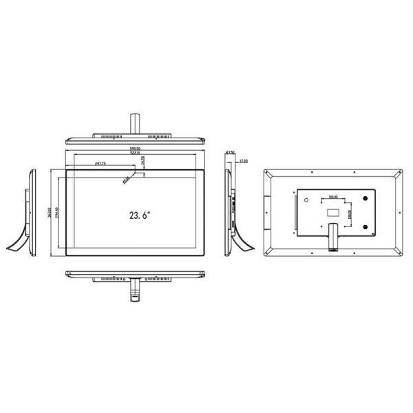 RK3288 Large Touch Screen Tablet Wall Mounted 23.6 24 Inch Android Tablet