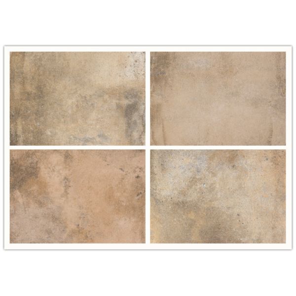 Durable Cement Look Porcelain Tile Glazed Concave Convex Pattern Surface