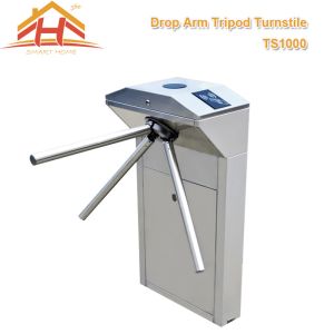 Quality Biometric Drop Arm Tripod Turnstile Gate RFID Reader And SUS304 Stainless Steel for sale