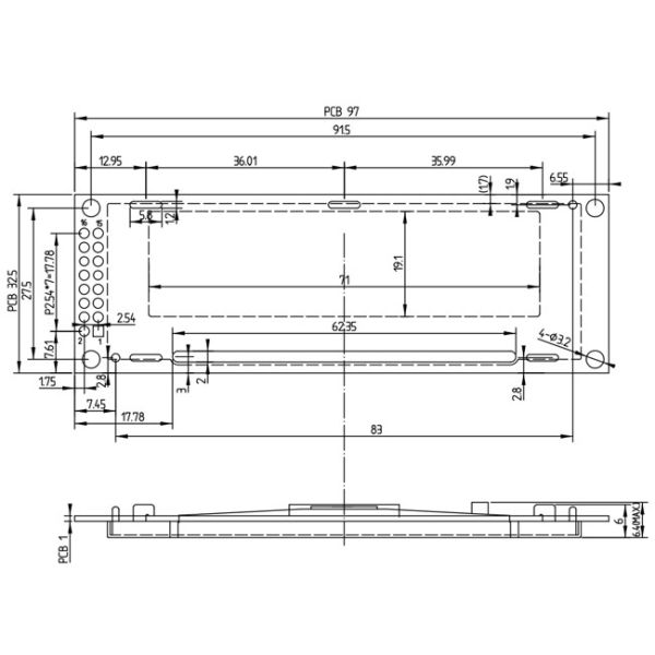 2.8 Inch 256x64 OLED Display with SPI 6800 8080 Interface 16 Grey Scale Screen