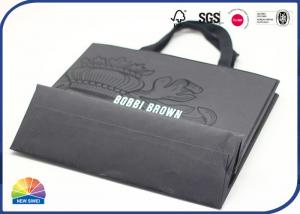 Quality Black Kraft Paper Shopping Stand Up Bag White Logo Glossy UV Design for sale