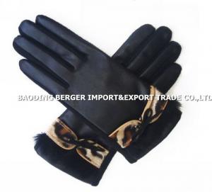 Quality back with good pu leather and palm with 80% wool&amp;20% nylon cashmere gloves or wool gloves for sale