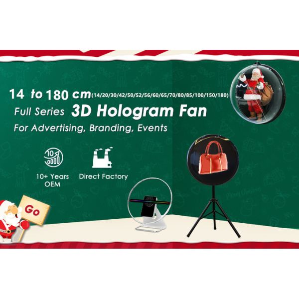 65cm 768LED Halloween Hologram Display Fan Projector 4K 3D Hologram Projector With Holograma App Festive Displays