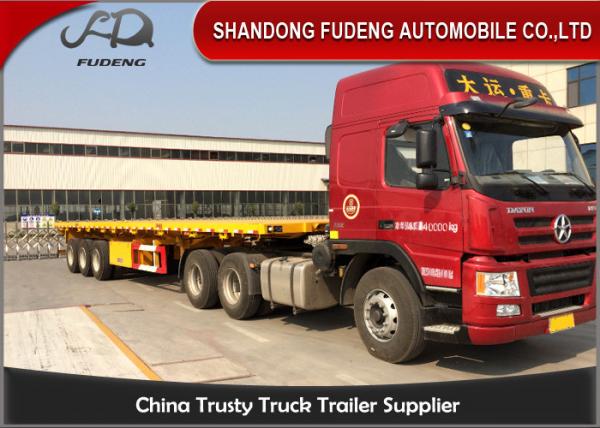 Buy 45 Ft Flatbed Semi Trailer Container Transport With 12 Twist Locks at wholesale prices