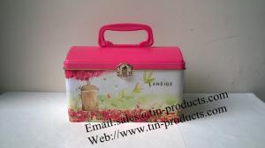 Quality Top Sell Gift tin  Box /Metal Gift Box with handle /Promotional Box with lock & Handle for sale
