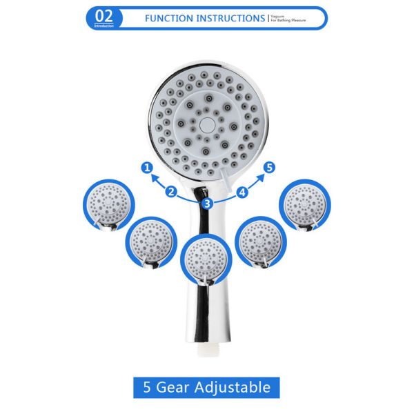 Chrome Polished Handheld / Ceiling Mounted Rain Shower Head With 146CM Shower Hose