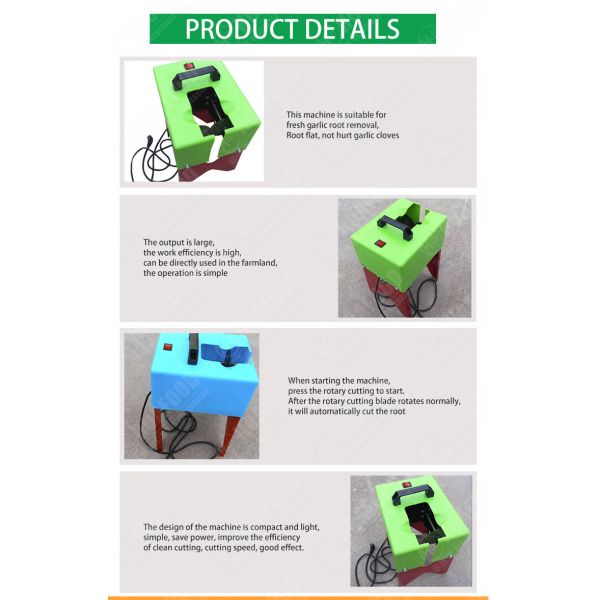 Industrial Fresh Garlic Root Cutter 1 Kg/S Feeding Quantity 500mm