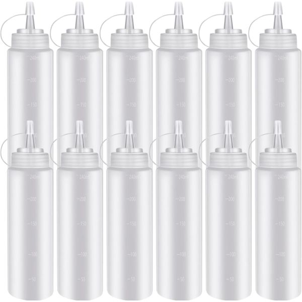 24oz Dessert Tools Condiment Sauce Bottle With Lids Plastic Squeeze Sauce Bottle Squirt Bottles for Liquids