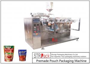 Quality Sauce Premade Pouch Packaging Machine For Doypack , 3/4 Sides Sealed Bags , Pillow Bags for sale