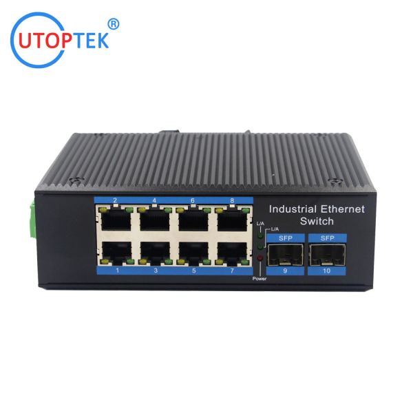 Gigabit 8 port industrial PoE and 2 fiber optical SFP Din-rail Ethernet poe Switch
