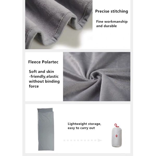 Solid Color Fleece Sleeping Bag Liner , Light Sleeping Bag Inner Sheet