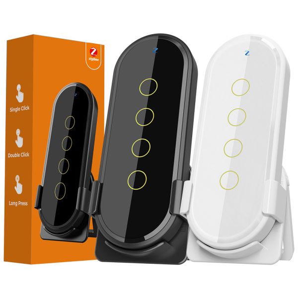 Tuya ZigBee Smart Home Scene Switch 4 Gang 12 Scene Touch Light Switch Remote