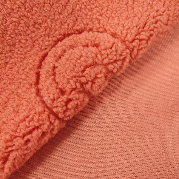 Buy 100% Polyester Sherpa Fabric Textile Warp Knitted Smilling Face Pattern Embossed at wholesale prices