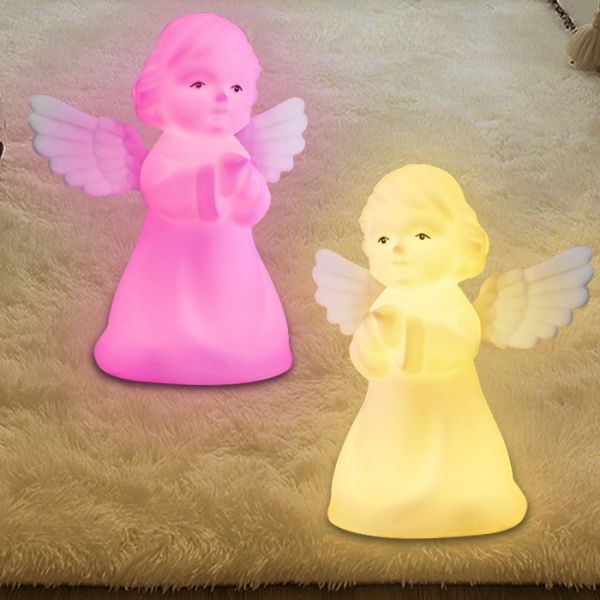 OEM Multicolor Silicone Night Light Angel Shape Adjustable Brightness