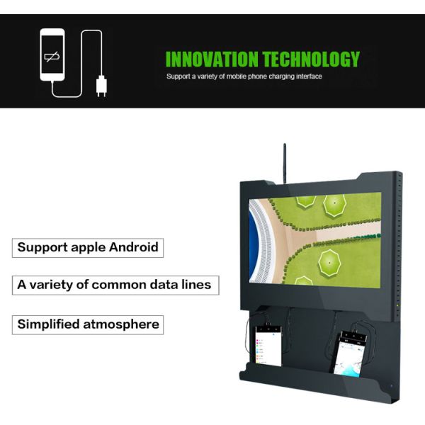 Genevision LCD Advertising Screen Ad Player With Cell Phone Charging Station