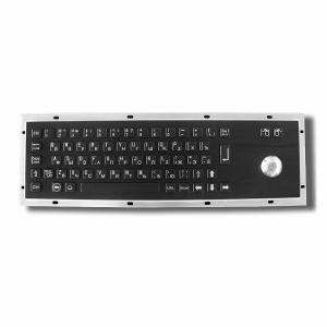 China Vandal Resistant IK07 Black Metal Keyboards With Trackball USB Interface on sale
