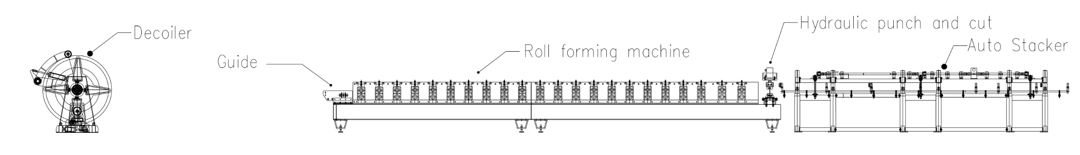 High Precision Hydraulic Punching Roll Forming Machine for C Bracing with 18 Stations and 5.5Kw Motor