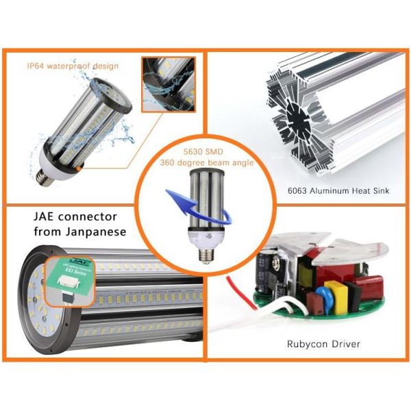 high lumens UL E40 E2755W led corn light led street light lamp with 5630 cri>80 AC100-277V 3years warranty CE ROHS