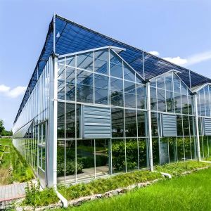 Intelligent Venlo - Type Glass Greenhouse With External And Internal Shading