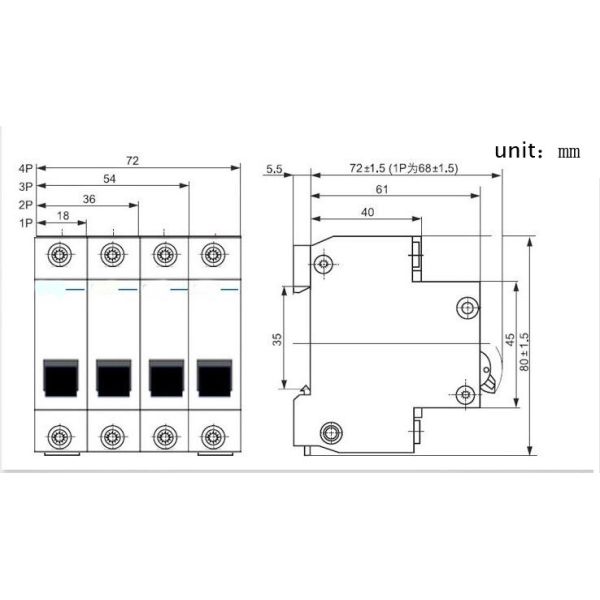 MIni circuit breaker pv system DC Manufacture dc mcb