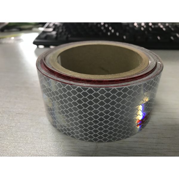 Red White Easy To Stick Retro Reflective Markings High Brightness