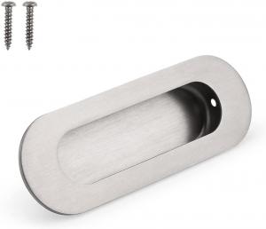 Quality Recessed Flush Pocket Door Pull Oval Shape With Hidden Screw for sale