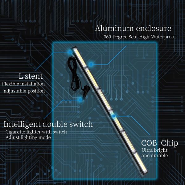 Strobe Single COB 108W 5940lm Emergency Led Light Bar