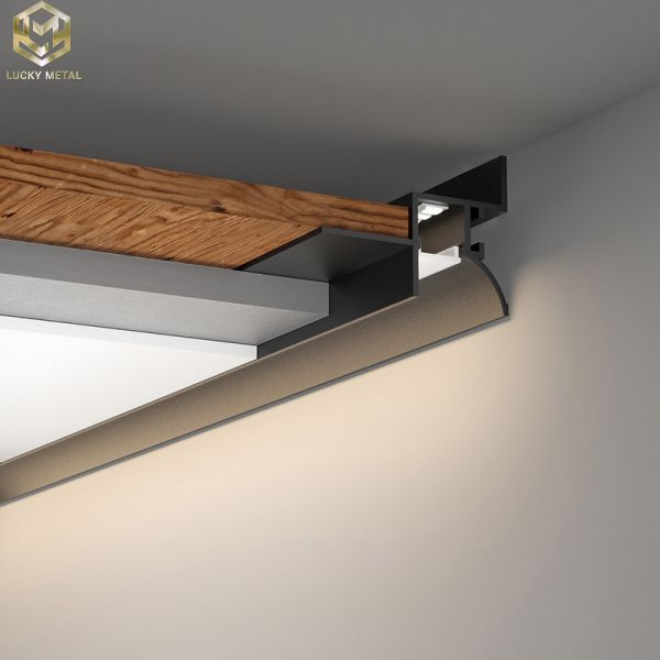 Angled Aluminium Strip Light Channel Profile 50mm For Flush Mount Lighting