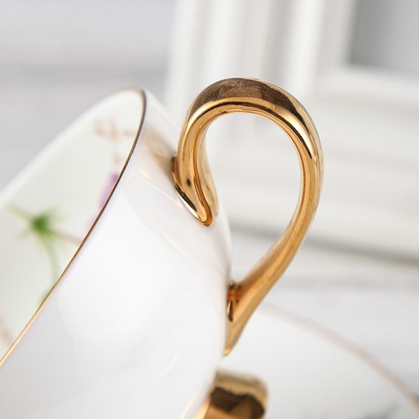 Lead Free 220cc Bone China Cup Plate Dishwasher Safe