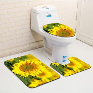 Quality Polyester Sunflower Toilet Seat Cushion Toilet Lid Cover Set for sale