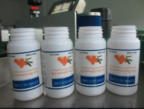 Flat Round Bottle Labeling Machine , Bottle Sticker Labeling Machine