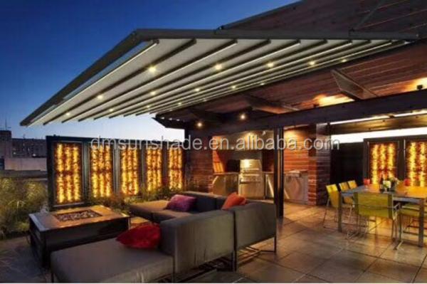 Aluminum PVC Pergola Awning Kits Sunroom Sunshade Motorised Retractable Roof
