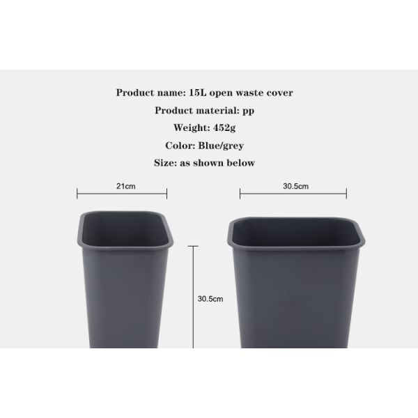 Multi-scene Use of Household Wide Mouth Straight Rectangular Narrow Plastic Trash Can
