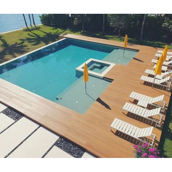 140x25mm Co Extrusion WPC Decking Recycled Wood Plastic Composite Flooring