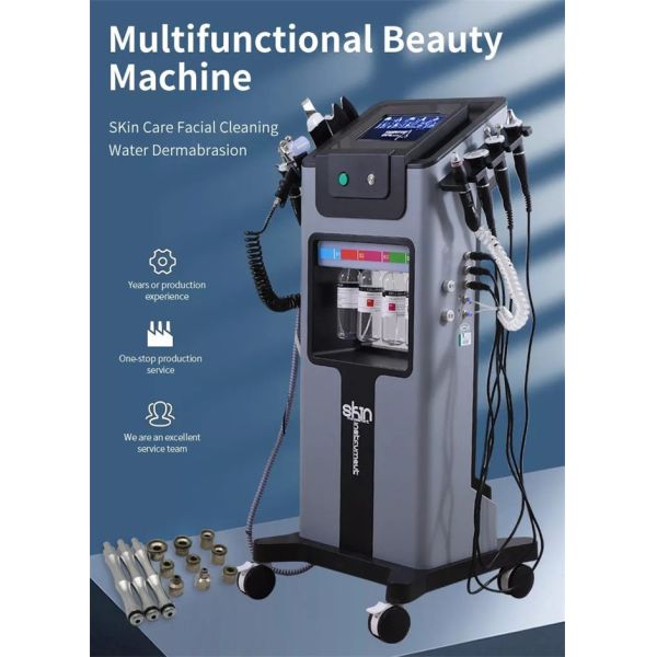 Vertical Multifunctional 8in1 Hydro Oxygen Machine H2O2 Skin Care Deep Cleaning