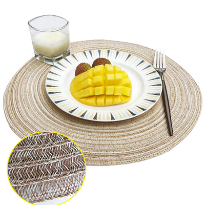 Round Washable PVC Dining Table Place Mats Diameter 38cm or Customized Size Chocolate