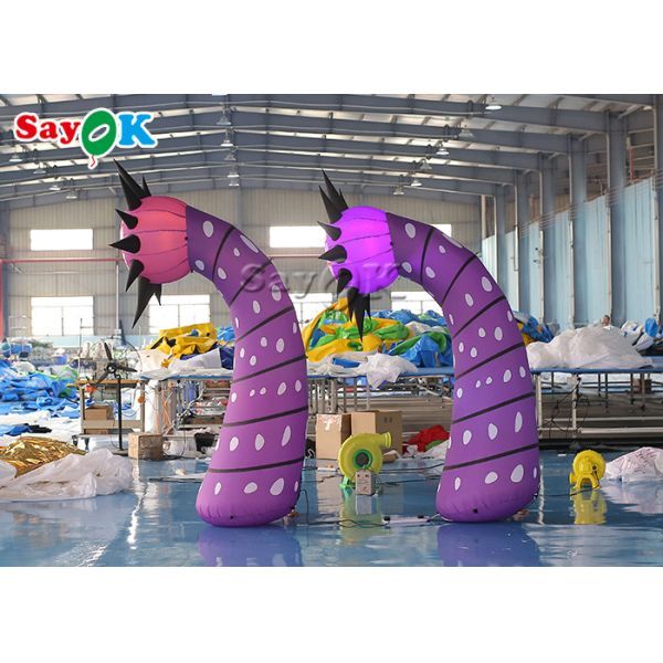 Commercial Led Inflatable Lighting Decoration Column Flower With Eyes