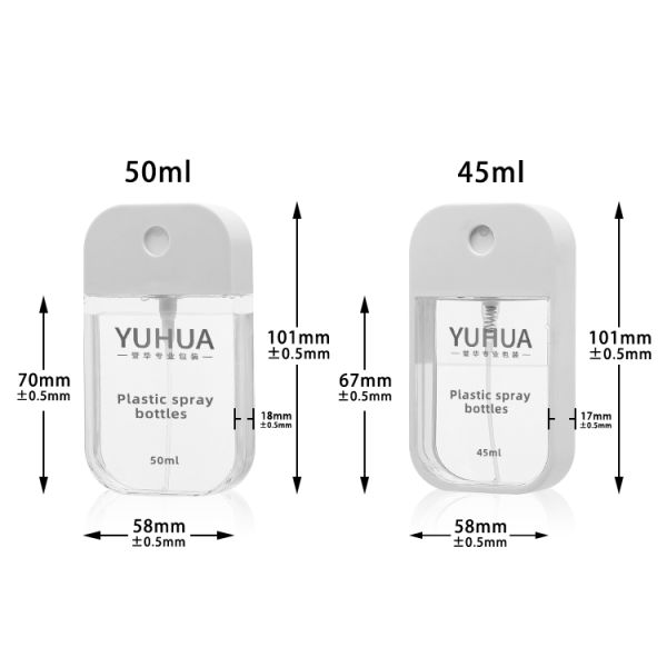 45ml 50ml Plastic Perfume Packgaing Easy To Carry Square Shape