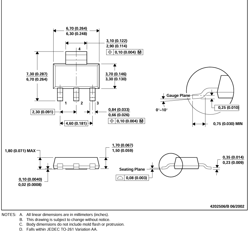 LM1117IMPX-3.3 3.3V Fixed Output 800mA LDO Regulator Low Dropout (1.2V) High Accuracy (±2%) Thermal and Current Protection SOT-223 Package Stable with