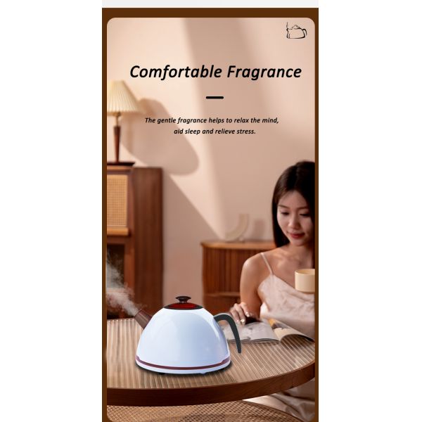 Aroma Diffuser and Humidifier Teapot-Shaped Aroma Diffuser 7-Color LED Simulated Boiling Water for Home