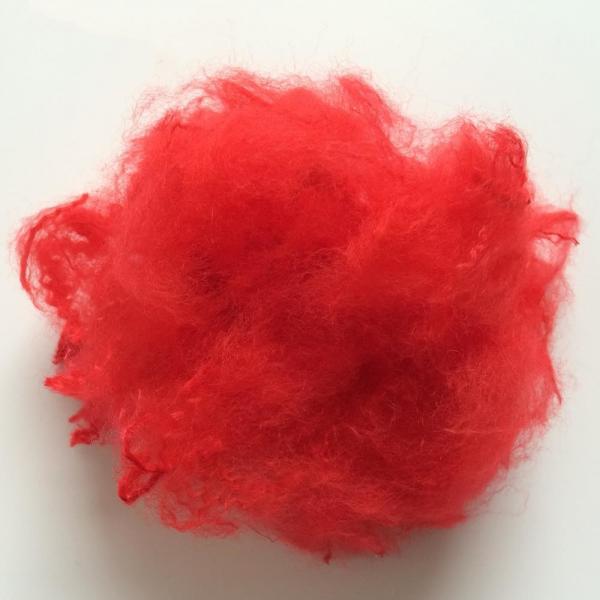 Buy 3Dx32MM Dope Dyed Red Recycled Polyester Staple Fiber For Artificial Fake Fur at wholesale prices