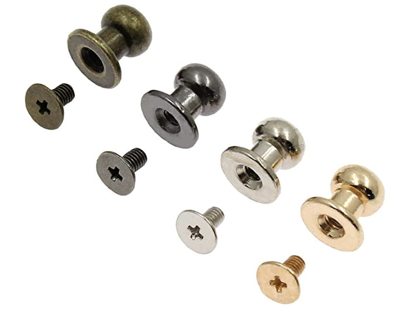 Light Gold Brass Leather Craft Button Screw Stud Antioxidant