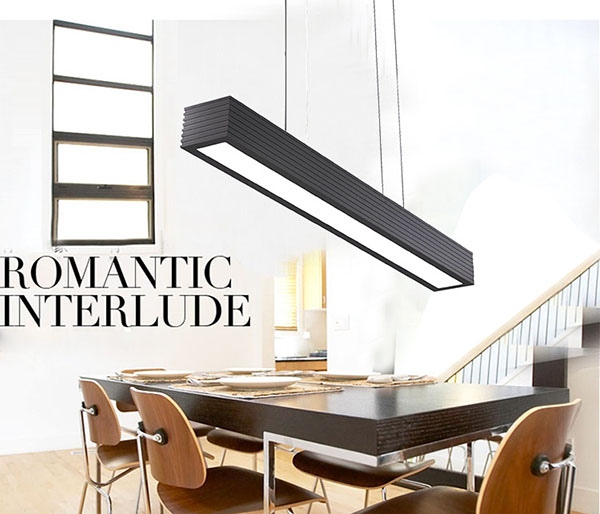 Dining Lamp Aluminum Pendant Light Dimmable Square With Right Angle Double Color