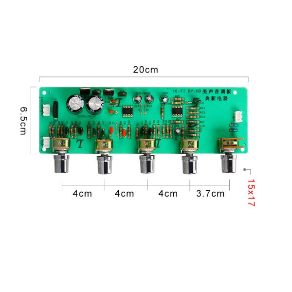 BY08 Linear Power Amplifier Board with High/Middle/Low Tuning and Dual AC12-15V Featuring 4558 Op Amp