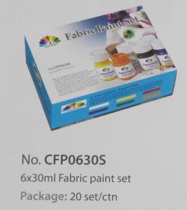 Quality Washable Art Painting Colours Fabric Paint Set For Kids 6 X 30ml 6 Colors Per Set for sale
