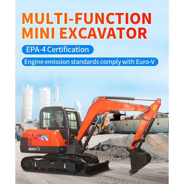 4 Cylinder Water Cooling 6 Ton Mini Excavator Customized Color