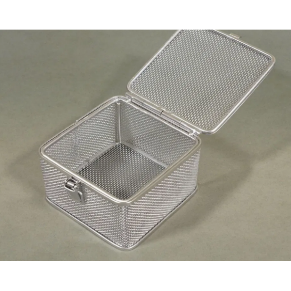 Insert Ultrasonic Cleaning Crimped Wire Mesh Sterilization Storage Stainless Steel Aluminum Polish Smooth Medical Equipment Container Tray Transportat