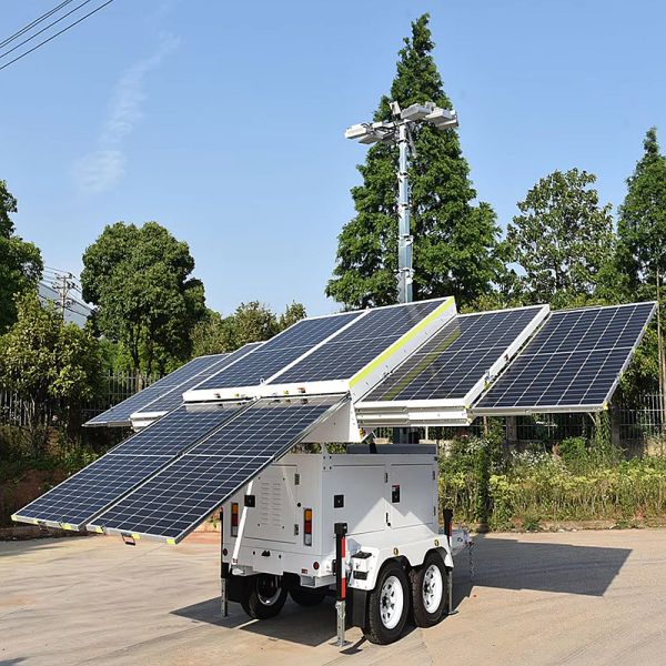 7M Mast Single Axle Durable Battery Solar Light Tower Mining Operations Mobile Light Tower Manufacturers
