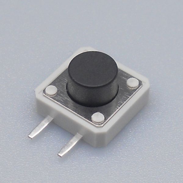 2 Side Pin Momentary Tactile Switch 50mA Rating Yellow House With Black Button